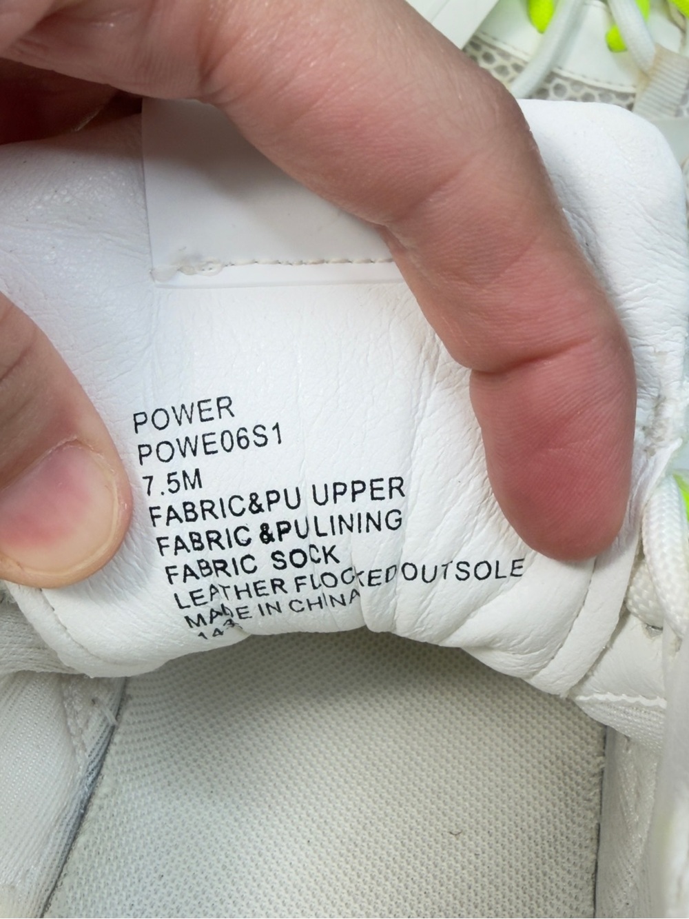 STEVE MADDEN POWER Sneakers White 7.5 M Neon Yellow/green trim 2 laces - Picture 8 of 8